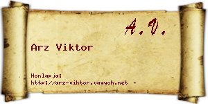 Arz Viktor névjegykártya